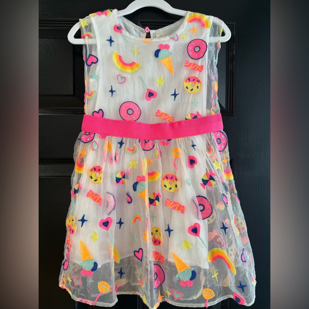 Billieblush White and Pink Casual Sundress with Cap Sleeves